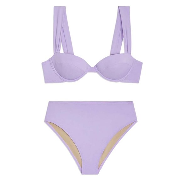 WeWoreWhat Other - NWT Weworewhat Wide Strap Underwire Bikini Top M & High Waist Bikini Bottom L